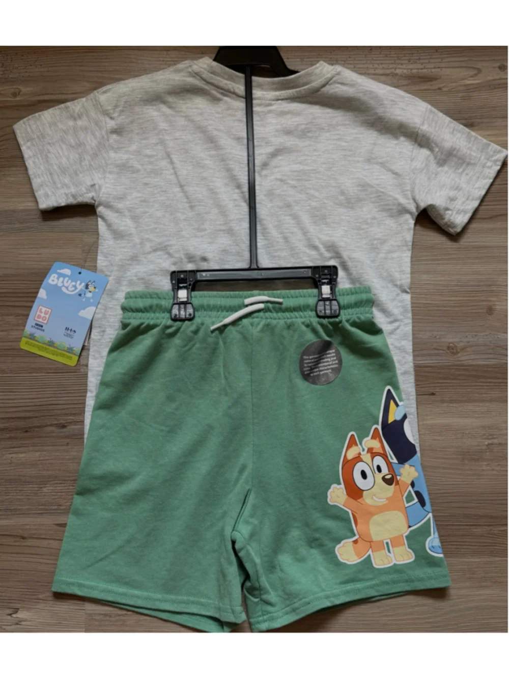 Boys Bluey Matching Set 5T Grey Green Let's Play Outfit